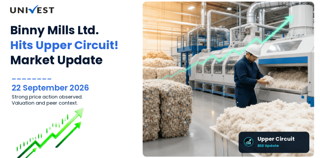 Binny Mills Ltd. Hits Upper Circuit for the 2nd Straight Session on BSE, 22 September 2026