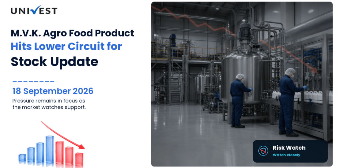 M.V.K. Agro Food Product Ltd. Hits Lower Circuit for the 2nd Straight Session on NSE, 18 September 2026