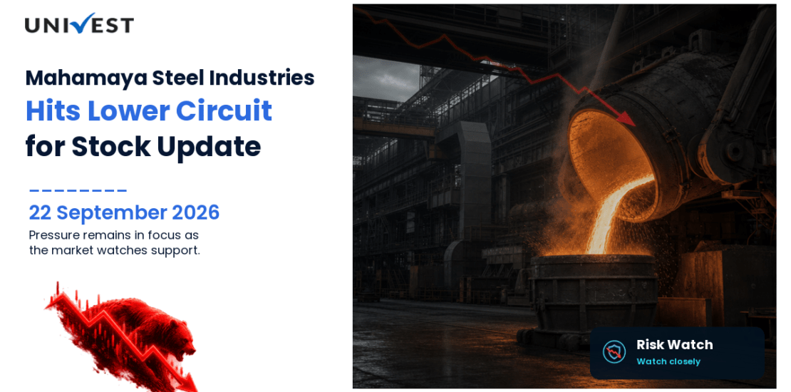 Mahamaya Steel Industries Ltd. Hits Lower Circuit for the 4th Straight Session on BSE, 22 September 2026