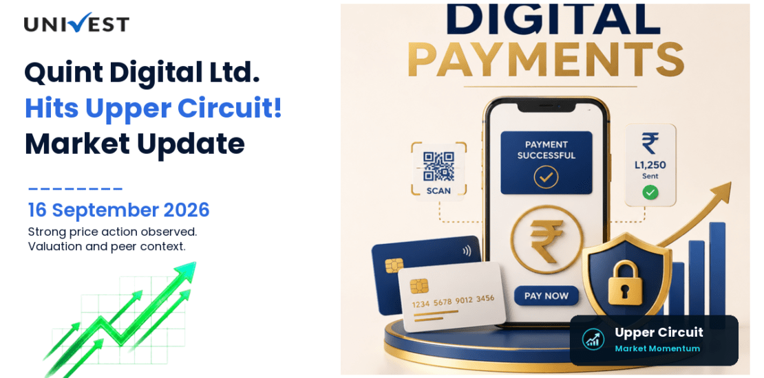 Quint Digital Ltd. Hits Upper Circuit for the 2nd Straight Session on BSE, 16 September 2026