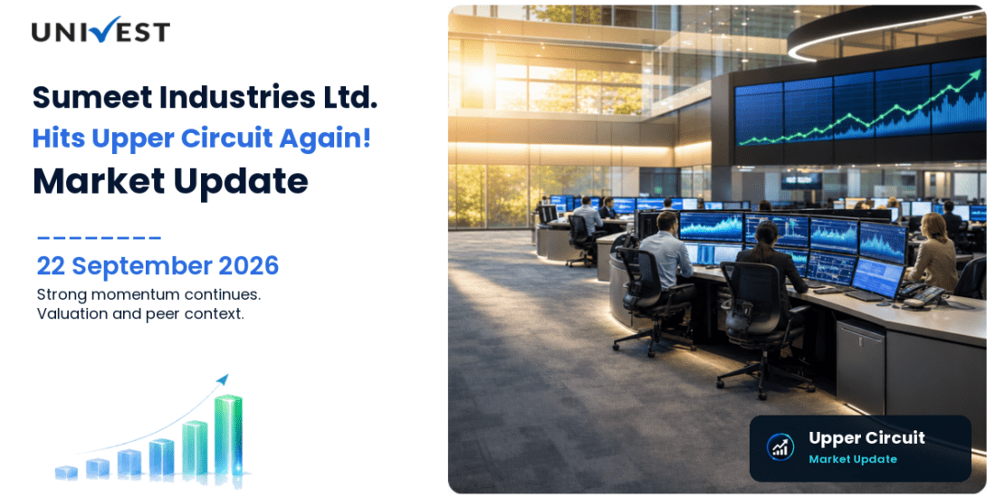 Sumeet Industries Ltd. Hits Upper Circuit for the 2nd Straight Session on BSE, 22 September 2026