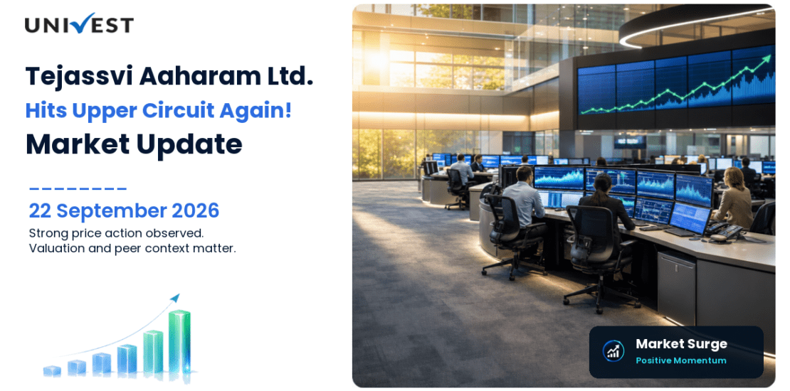 Tejassvi Aaharam Ltd. Hits Upper Circuit for the 2nd Straight Session on BSE, 22 September 2026