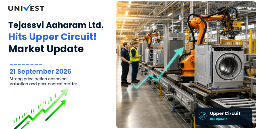 Tejassvi Aaharam Ltd. Hits Upper Circuit on BSE, 21 September 2026