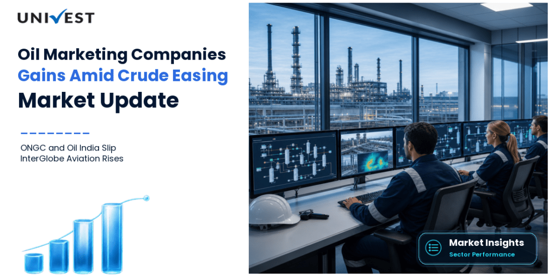 Oil Marketing Companies Gain While ONGC, Oil India Slip as Crude Prices Ease Further