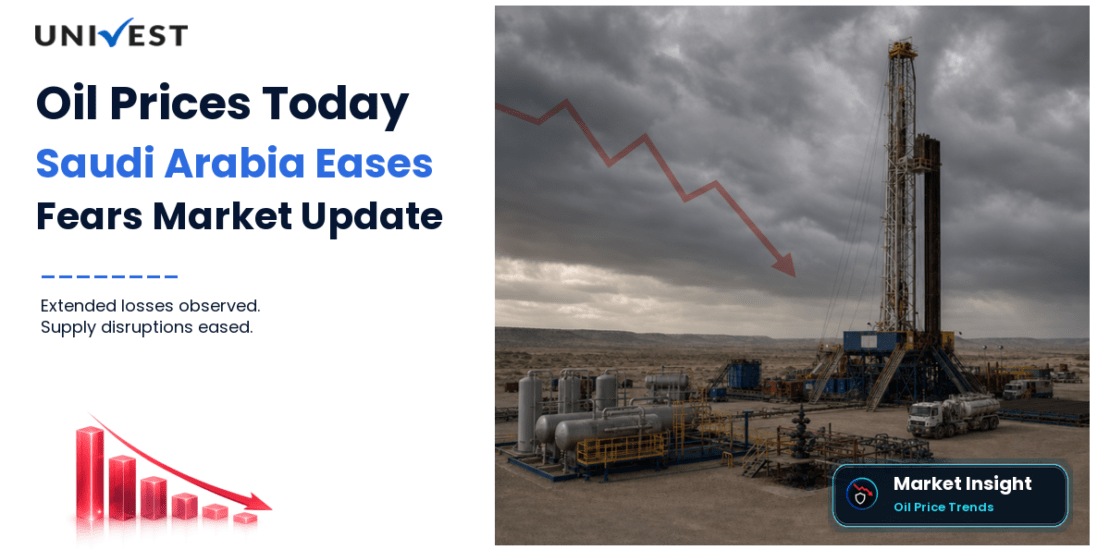 Oil Prices Today Extend Losses as Saudi Arabia Eases Middle East Supply Fears